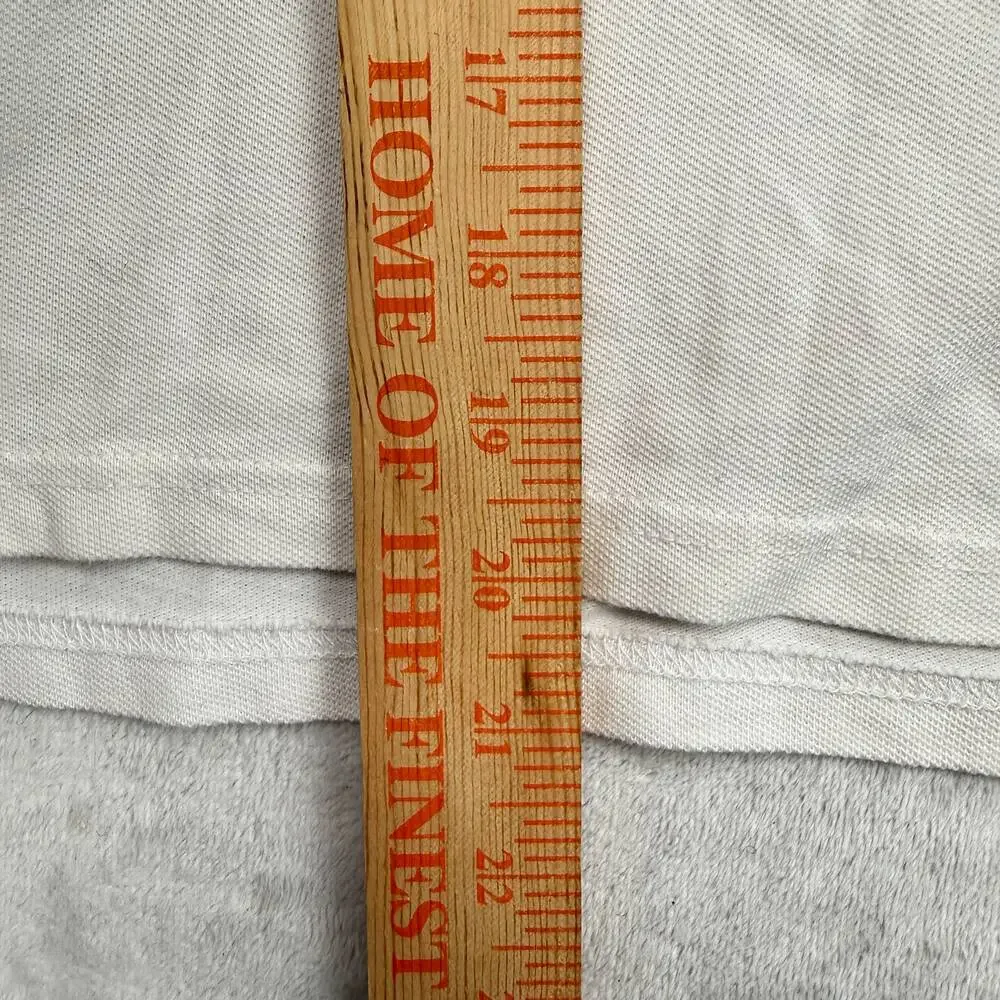 Ralph Lauren Girls White Polo Shirt Size M (8-10) Short Sleeve Cotton Pique Logo